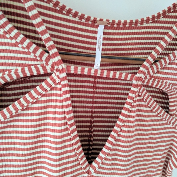 NWT Free People Frenchie Striped Cutout Blouse - Picture 7 of 8
